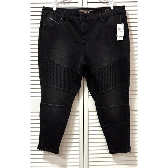 melissa mccarthy seven jeans plus 16W black stretch pencil slimming NWT - Picture 1 of 8